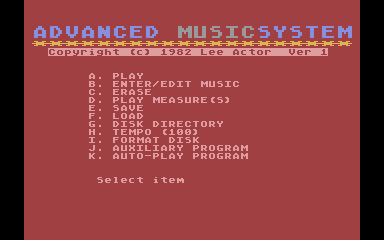 Advanced MusicSystemの画面