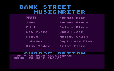 Bank Street MusicWriterの画面