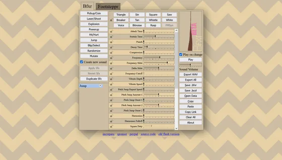 Bfxr screenshot