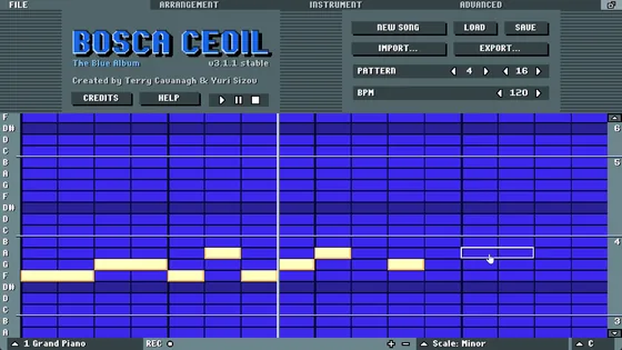 Bosca Ceoil Blueの画面