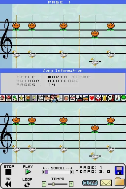 Mario Paint Composer DSの画面