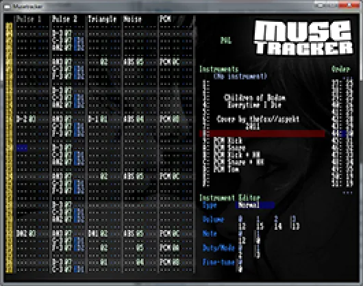 Musetrackerの画面