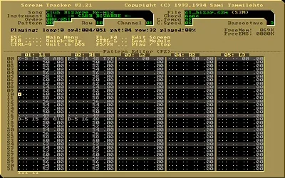 Scream Tracker 3の画面