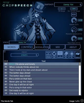 chipspeechの画面
