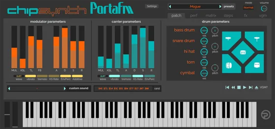 chipsynth PortaFMの画面