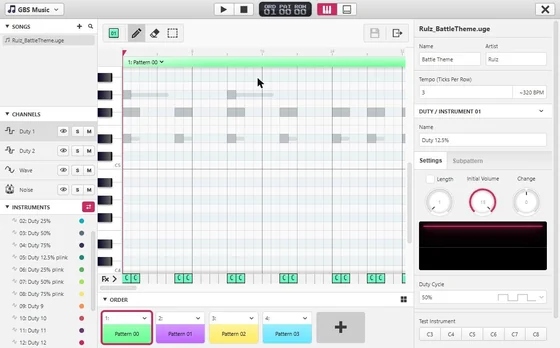 GBS Musicの画面