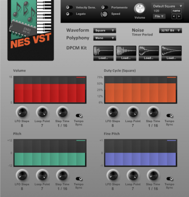 NES VST 1.1の画面