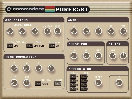 Pure6581の画面