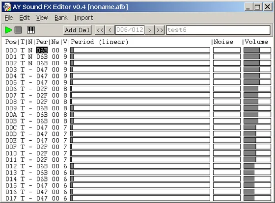 AYFX Editorの画面